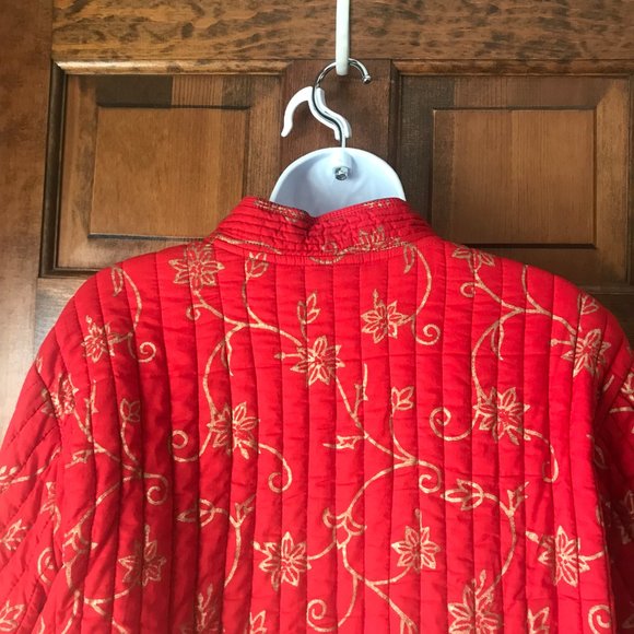 National Geographic by Pfeifer Studio Red w/Gold Swirls Quilted Jacket X-Large - Picture 10 of 13